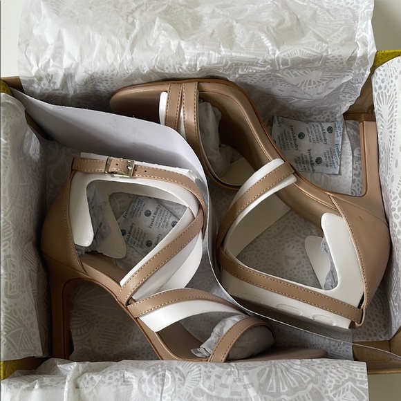 Mango Tan Stiletto Heels with Strappy Design ,brand new, cheap women’s 4in heels - Picture 6 of 8